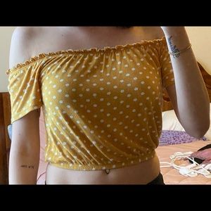yellow polka dot crop top